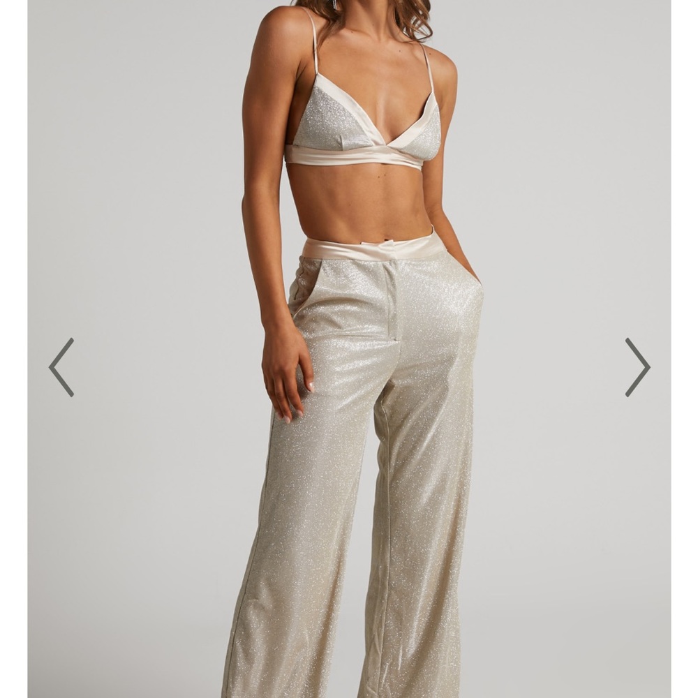GOLD GLITTER TWO PIECE SHOWPO SET